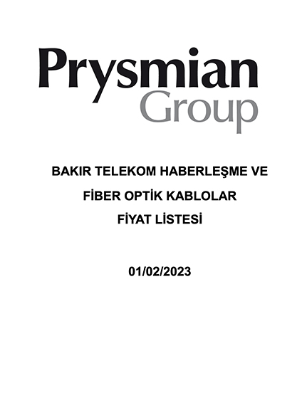 Prysmian Telekom ve Haberleşme Kabloları Fiyat Listesi
